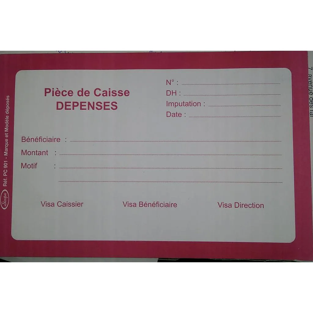 PIECE DE CAISSE DEPENSES SICOPA