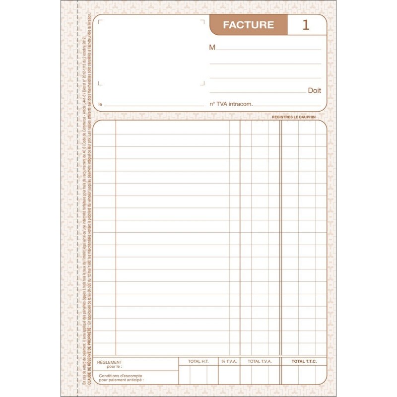 CARNET FACTURE 13.5X21 (50X2) A/F