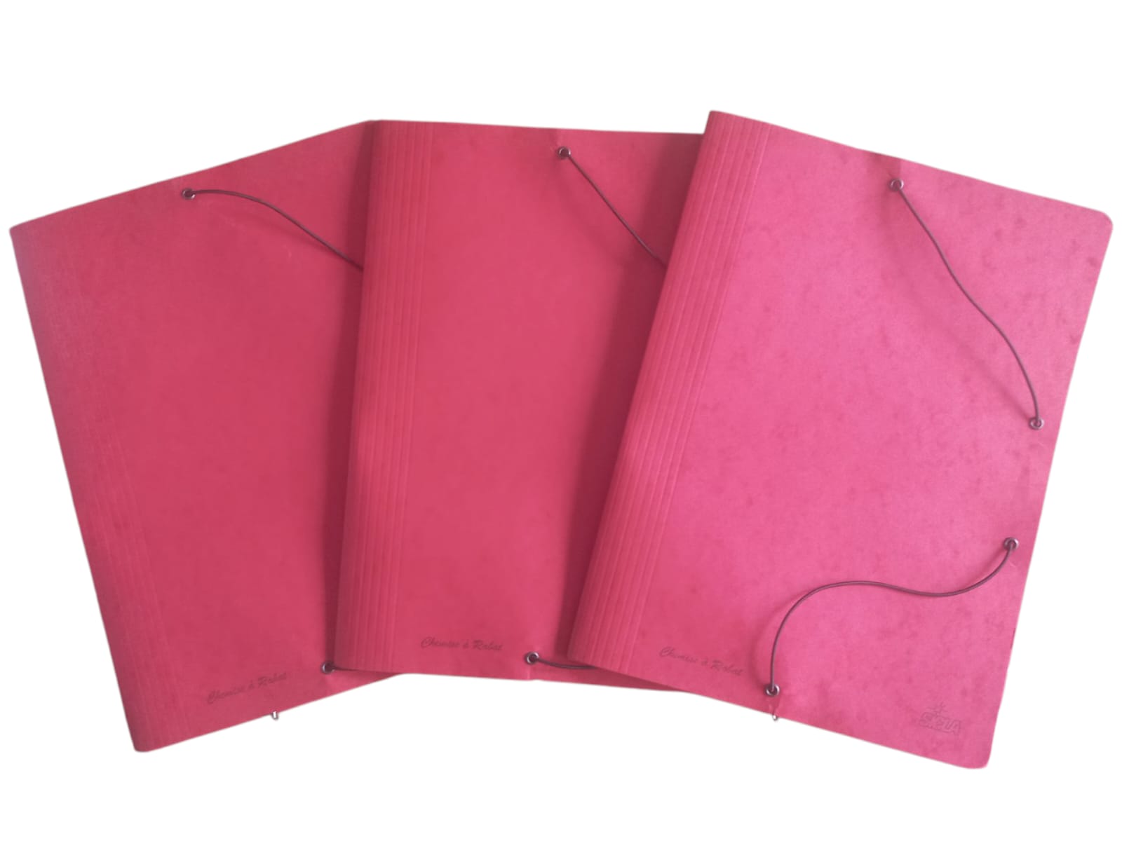 CHEMISE A RABAT CARTONNEE 4/10 ROUGE AVEC ELASTIQUE SICLA - vue 3