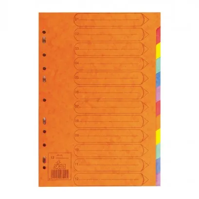 Jeu De 12 Intercalaires A4  En Carte Lustree 4/10 Sicla