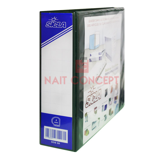 RELIURE PLASTIQUE 2AX DOS 8 CM 33*26 BLANC SICLA POCH EX/INT
