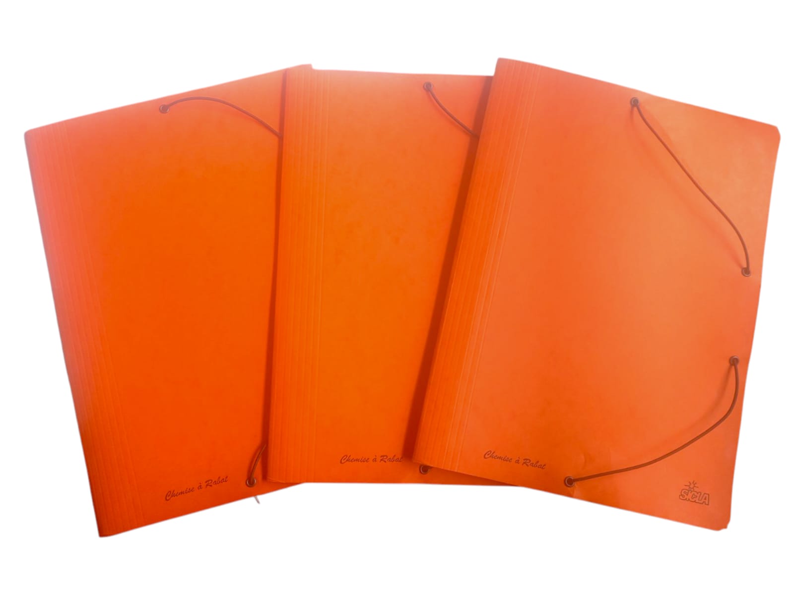 CHEMISE A RABAT CARTONNEE 4/10 ORANGE AVEC ELASTIQUE SICLA