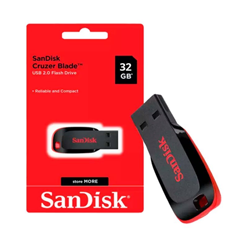 CLE USB (32GB) SANDISK EN PLASTIQUE NOIR 2.0