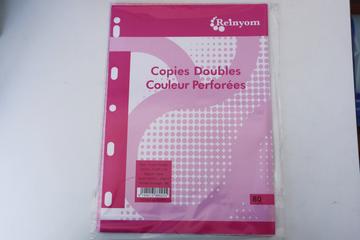 FEUILLE DOUBLE 17X22 BLANC REINYOM/POCHETTE