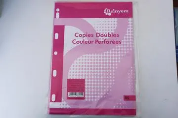 FEUILLE DOUBLE 17X22 BLANC REINYOM/POCHETTE