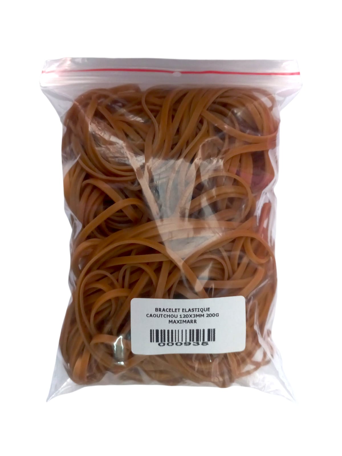 SACHET DE BRACELET ELASTIQUE CAOUTCHOU 120X3MM 200G MAXIMARR