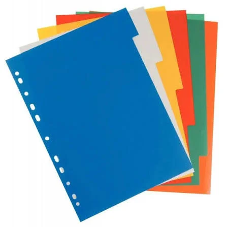 Jeu De 6 Intercalaires Plastifie A4