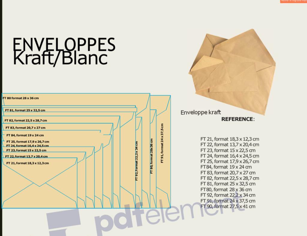 ENVELOPPE FT83 FORMAT 20,7X27CM KRAFT