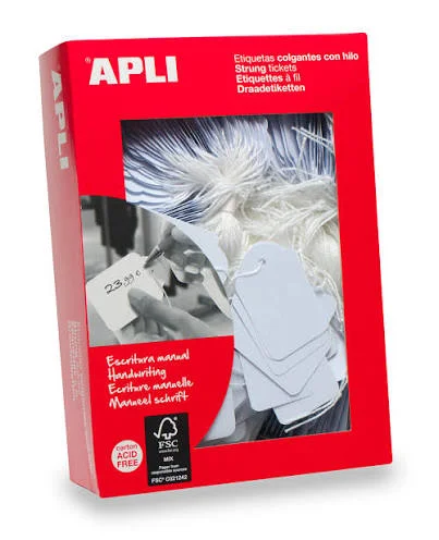 Boite De 1000 Etiquettes A Fil Blanches Apli 00388