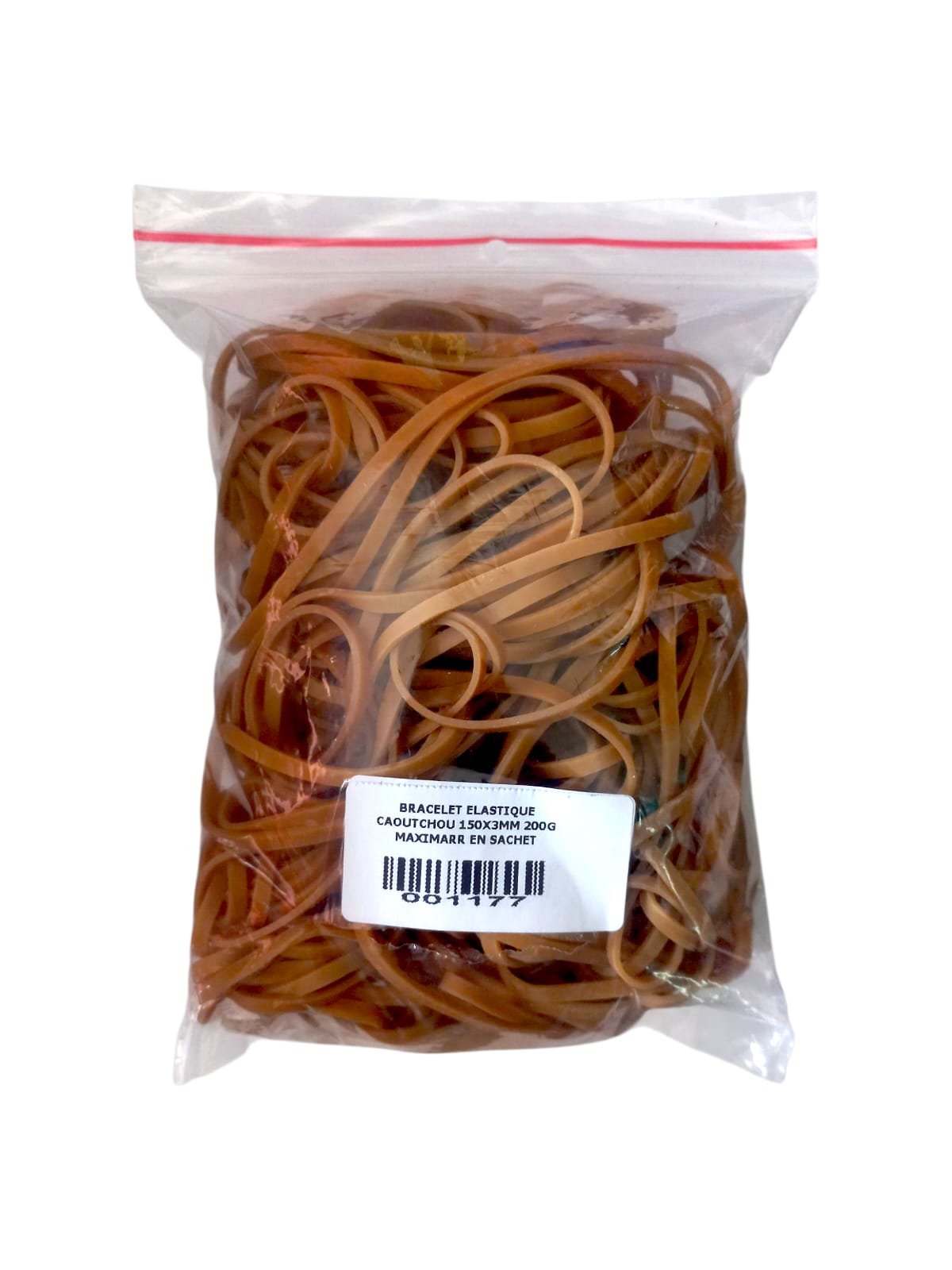 SACHET DE BRACELET ELASTIQUE CAOUTCHOU 150X3MM 200G MAXIMARR
