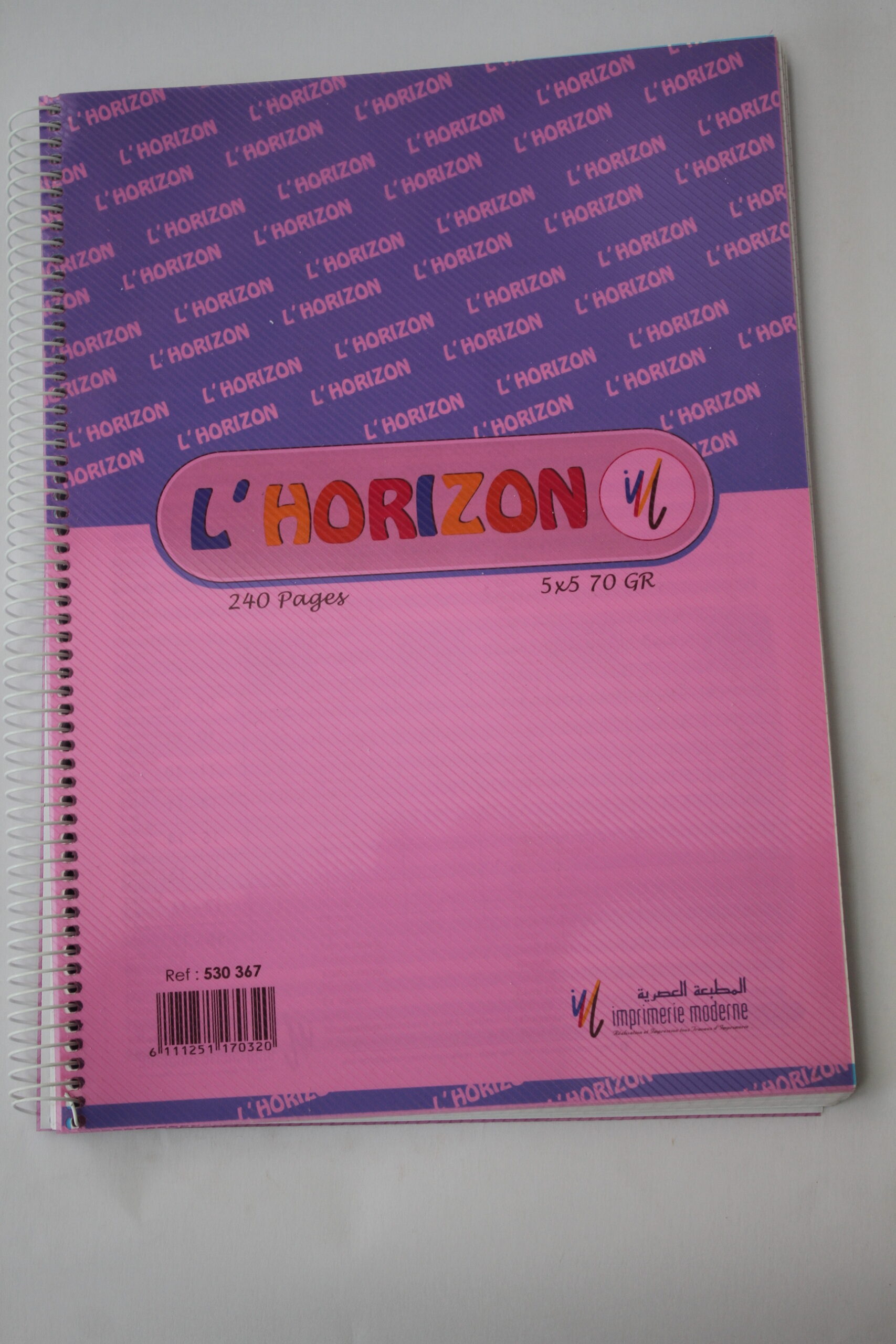 CAHIER 240P 70G L'HORIZON A/SPIRAL A4 530367 5*5