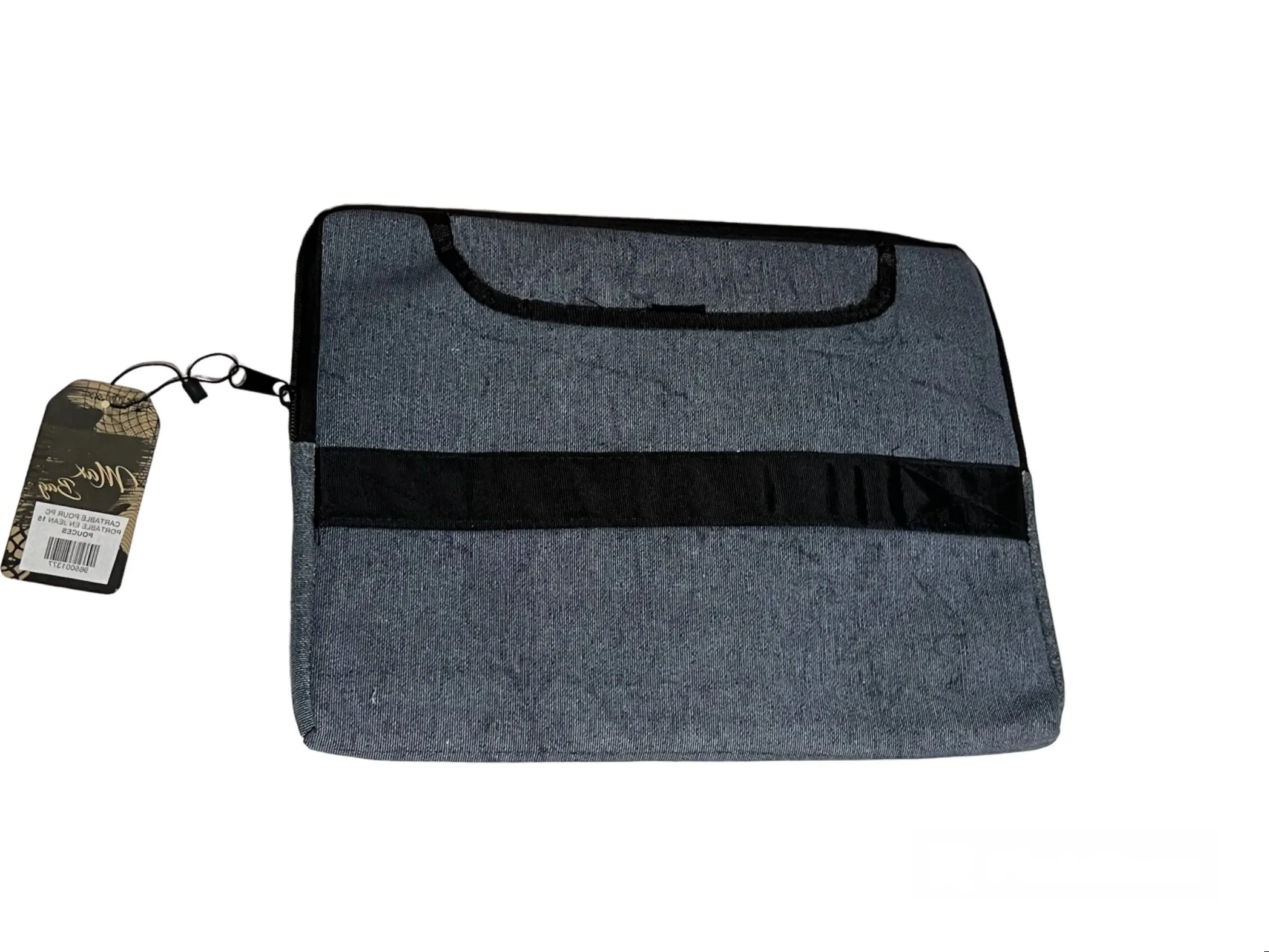 CARTABLE POUR PC PORTABLE EN JEAN 15 POUCES  BAG MAX AVEC CEINTURE