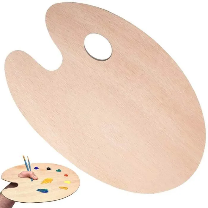 Palette Dessin En Bois Ovale 300x400x5mm