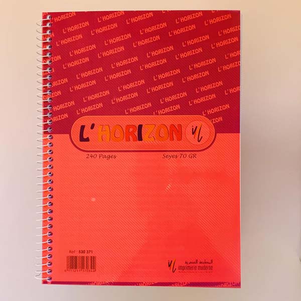 CAHIER 240 PAGE 70G HORIZON A/SPIRAL A4 530371 10*10 PLASTIQUE RIGIDE - vue 3