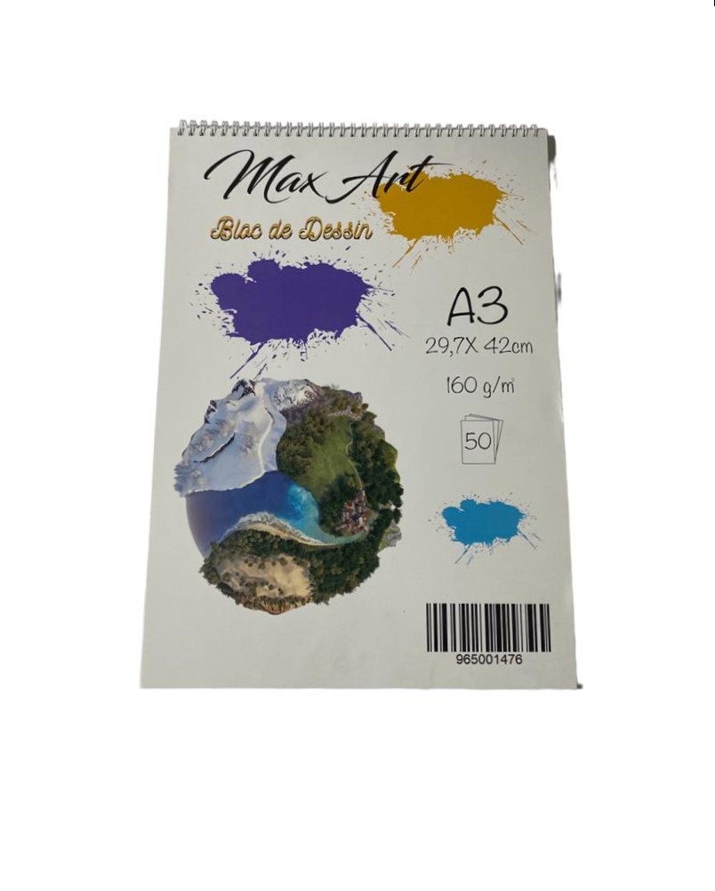 BLOC DESSIN A3 160G MAX ART (50F)