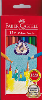 CRAYON COULEUR (12) LONG FABER CASTELL TRI-COLOR 115853
