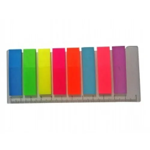 MARQUE PAGE FANTASTIC 12X45MM INDEX FLUO DIFF CLR PQT DE 8