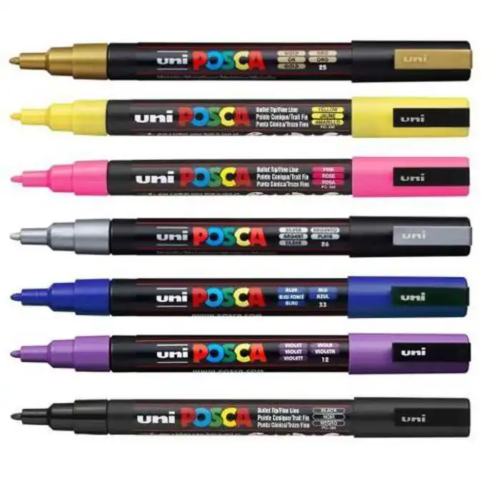 Lot De 16 Marqueur A Base De L'eau Posca Couleurs Pc-3m