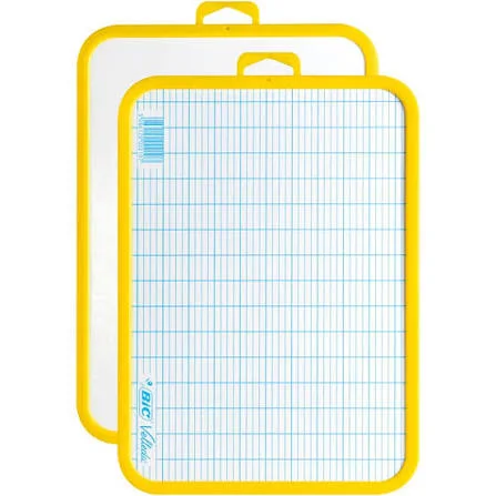 Ardoise Blanche Bic 19x26 Bord Jaune 841369