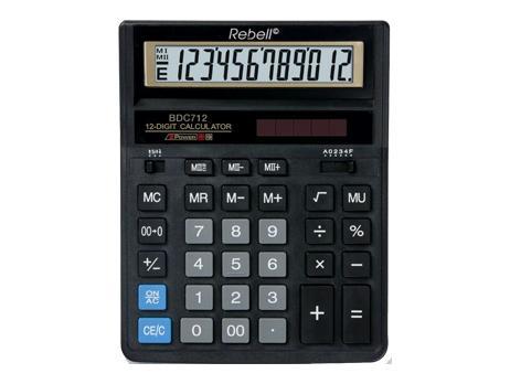 CALCULATRICE REBELL (12) 203X158 NOIR