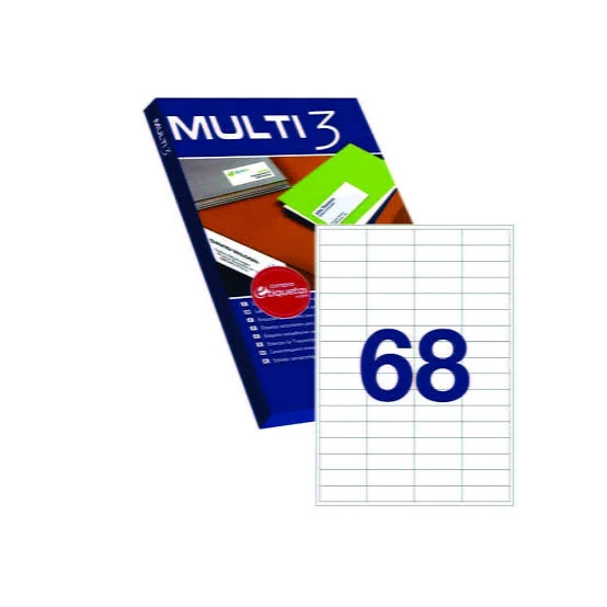 Etiquette Laser Adhesive 48.5x16.9mm Multi 3 10490 (pq De 100f)