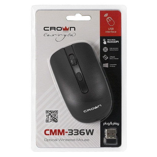 SOURIS OPTIQUE SANS FIL CROWN CMM-336W