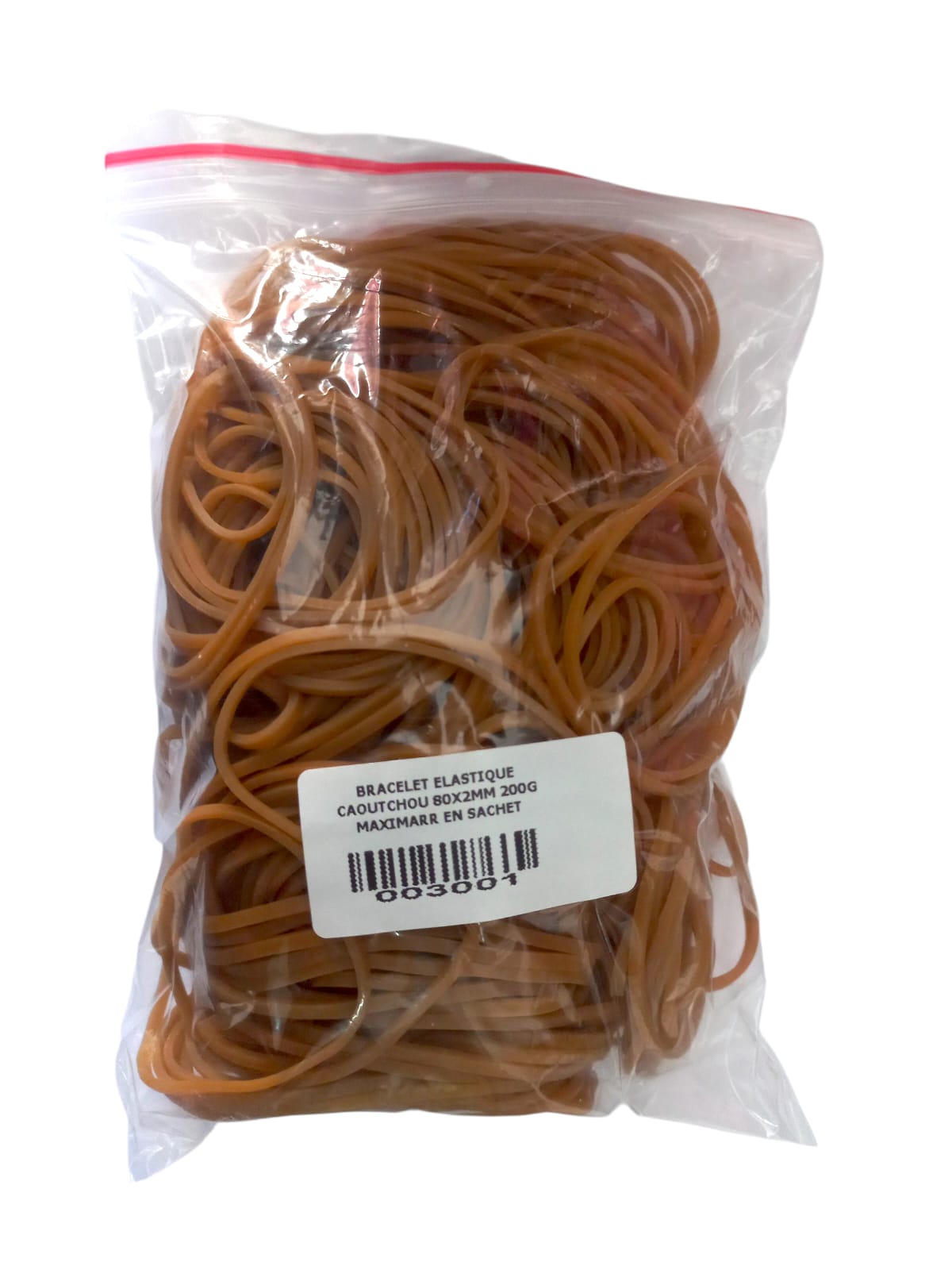 SACHET DE BRACELET ELASTIQUE CAOUTCHOU 80X2MM 200G MAXIMARR