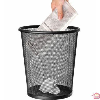 CORBEILLE A PAPIER METALLIQUE ROND GM 33CM