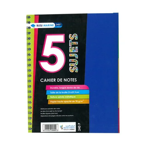 Cahier 240p 70g A/Spiral A4 5*5