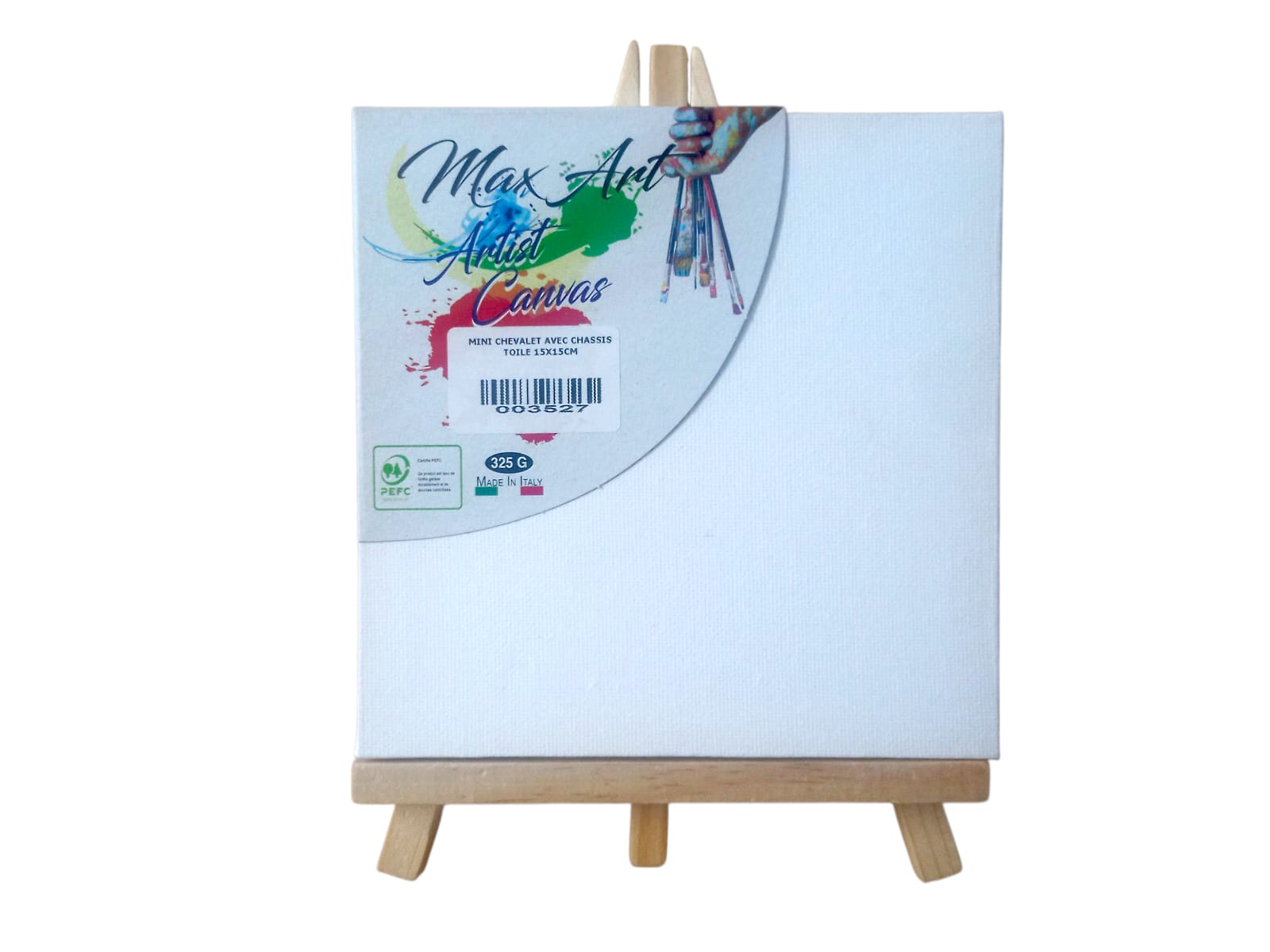 MINI CHEVALET AVEC CHASSIS TOILE 15X15CM
