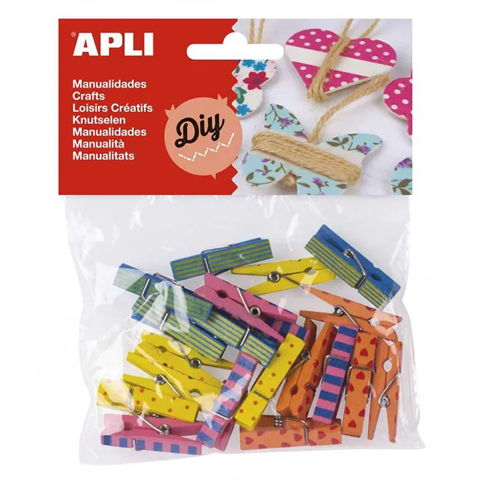 Sachet De 20 Pinces En Bois Apli 13480