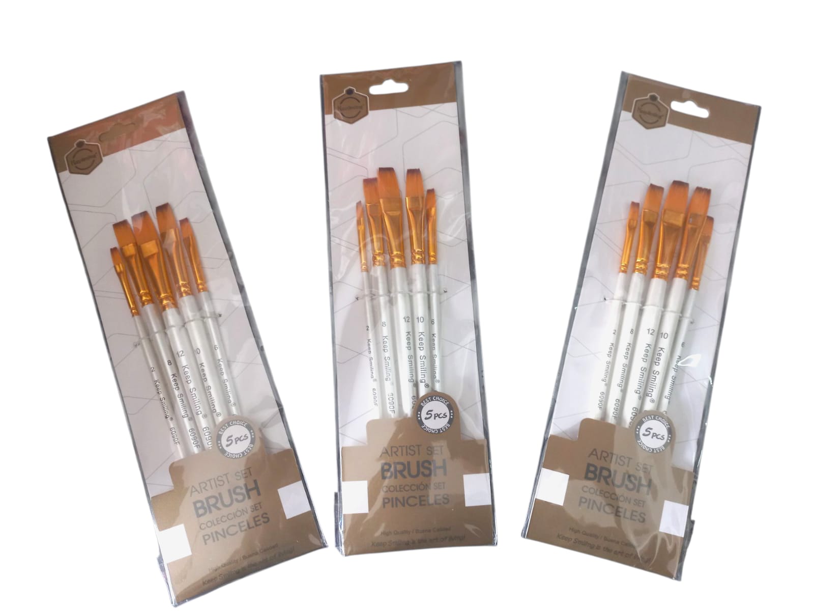PINCEAU K.SMILING  (2/6/8/10/12) 5 PCS BLANC REF 6090F