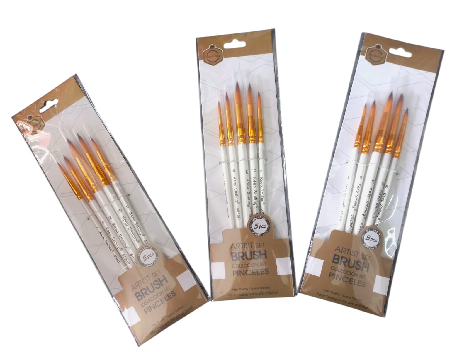 PINCEAU K.SMILING  (2/6/8/10/12) 5 PCS BLANC REF 6090R