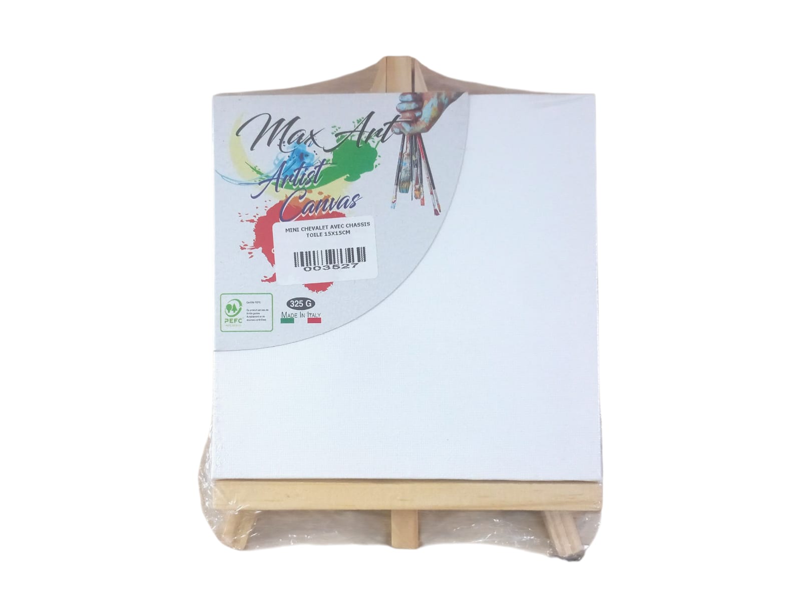 MINI CHEVALET AVEC CHASSIS TOILE 15X15CM K.SMILING