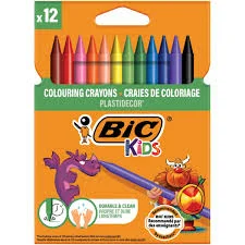 Crayon A La Cire (12) Bic 945764 Plastidecor Ass 829770
