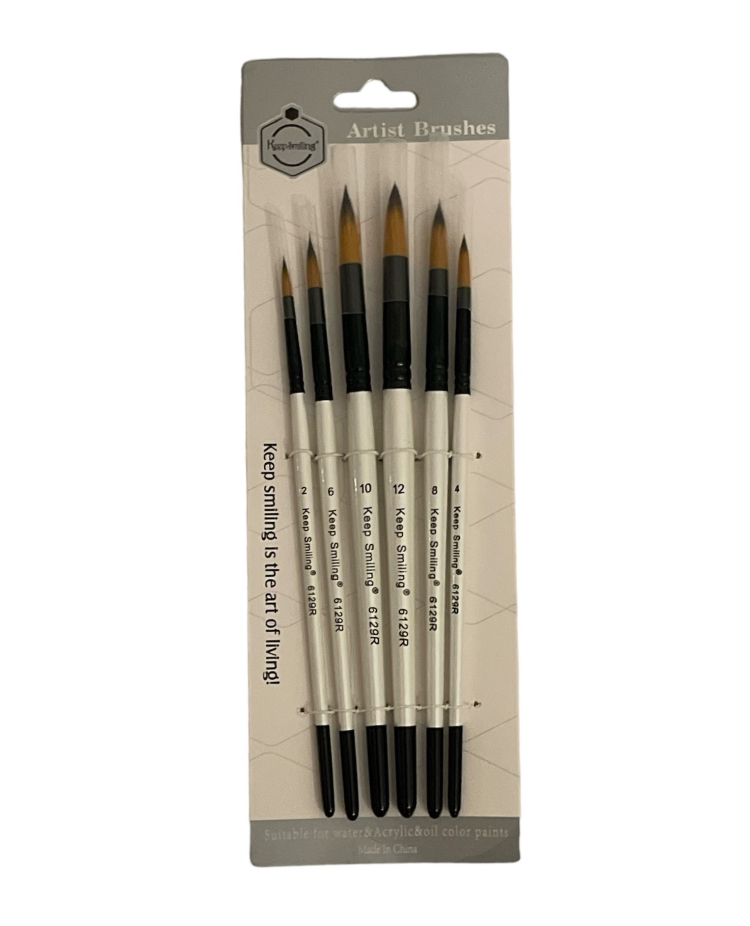 PINCEAU BRUSHES ROND KEEP SMILING 6 PCS
