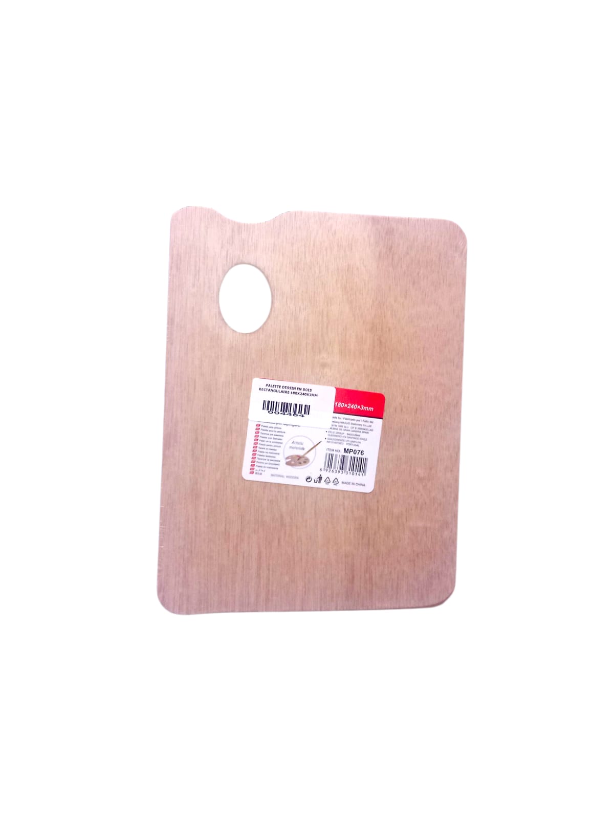 PALETTE DESSIN EN BOIS RECTANGULAIRE 180X240X3MM