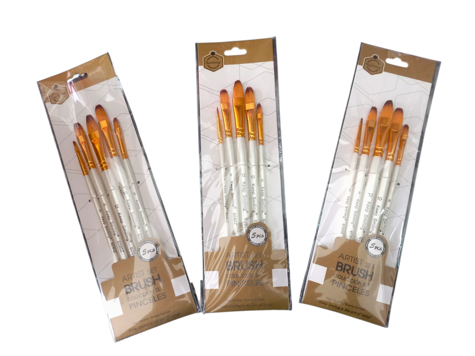 PINCEAU K.SMILING  (2/6/8/10/12) 5 PCS BLANC REF 6090Z