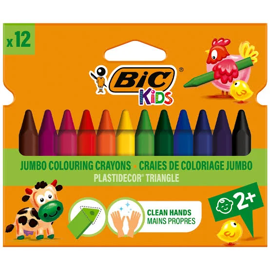 Crayon A La Cire (12) Bic Plastidecor Triangle Ass 829773