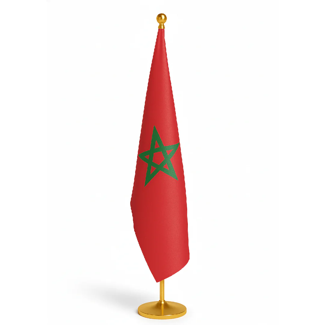 Drapeau Maroc Avec Support 28.5 Cm