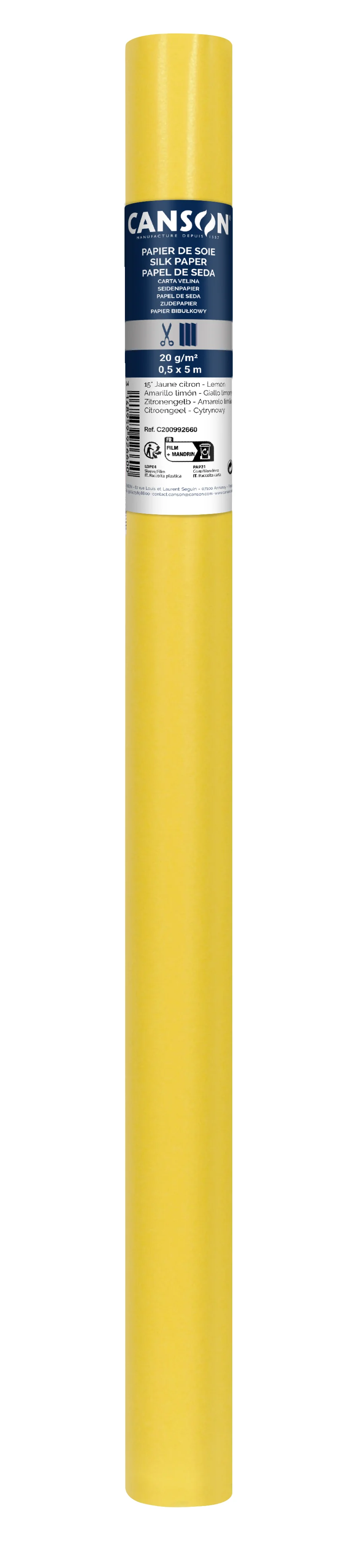 Cs114 Rouleaux Papier Soie Canson 50x500 20g Jaune N°15 200992660