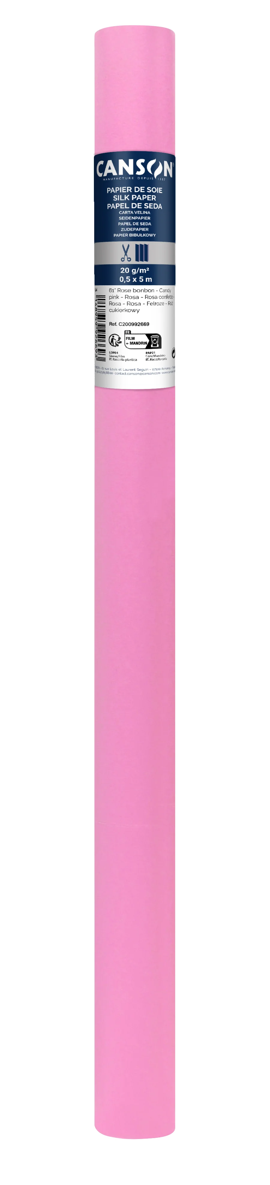 Cs114 Rouleaux Papier Soie Canson 50x500 20g Rose N°60 200992668
