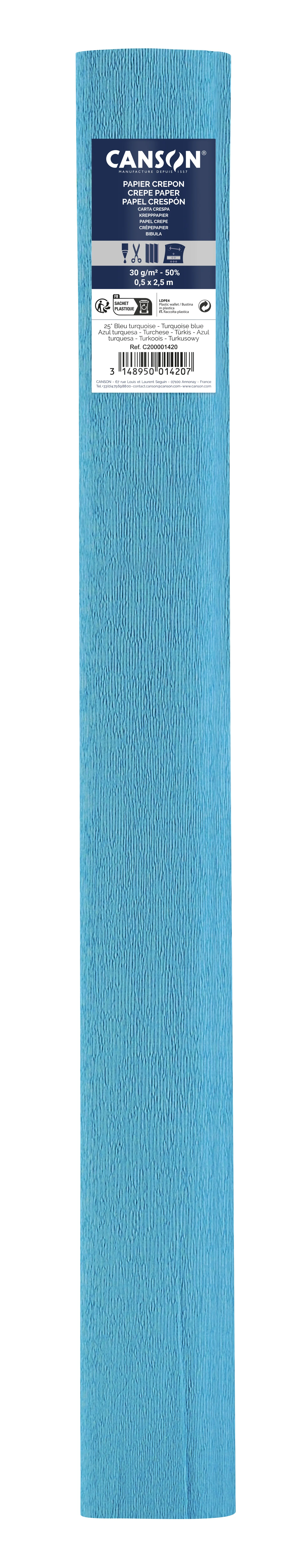 Cs100 Rouleaux Crepon Bleu25 50x250cm 32g Canson 200001420