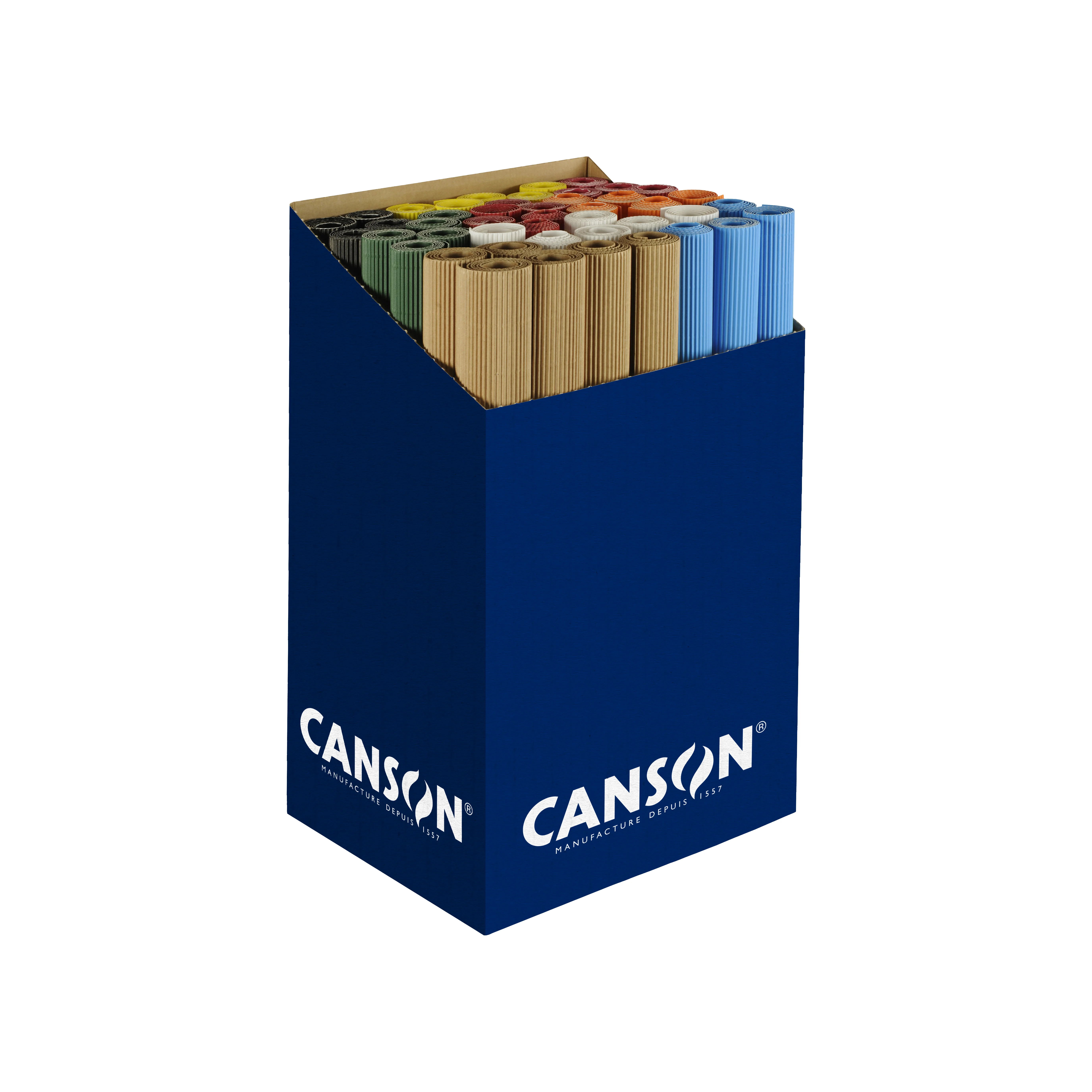 Cs75 Rouleaux Ondule Canson® 50x70 300g 9 Ccouleurs Assorties 400071682