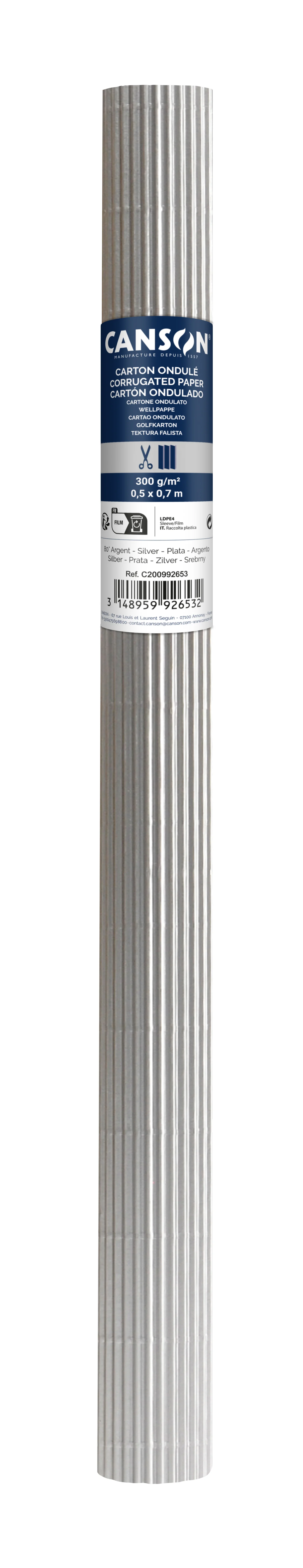 Cs117 Rouleaux Carton Ondule 50x70 Cm Argent N°80 200992653